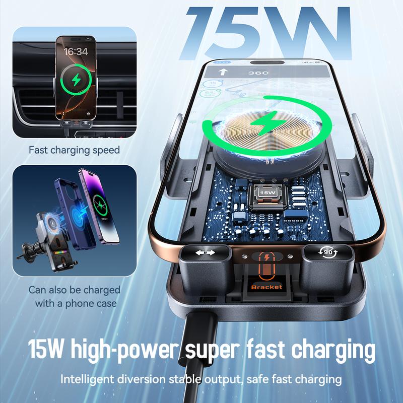 🚗40% OFF!📱 2-in-1 Car Phone Holder & Wireless Charger – 360° Rotation, Strong Grip & Fast Charging 🔋 - Image 8