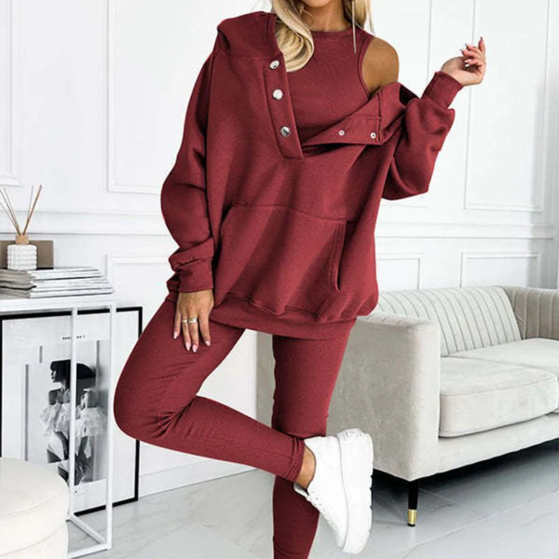 Hooded Casual and Comfortable Sweatshirt Suit - Image 17