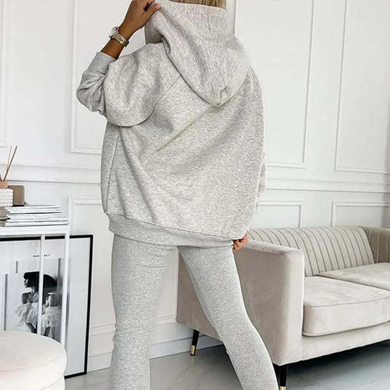 Hooded Casual and Comfortable Sweatshirt Suit - Image 8