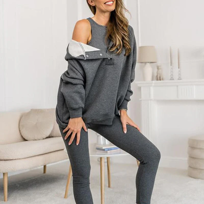 Hooded Casual and Comfortable Sweatshirt Suit - Image 9