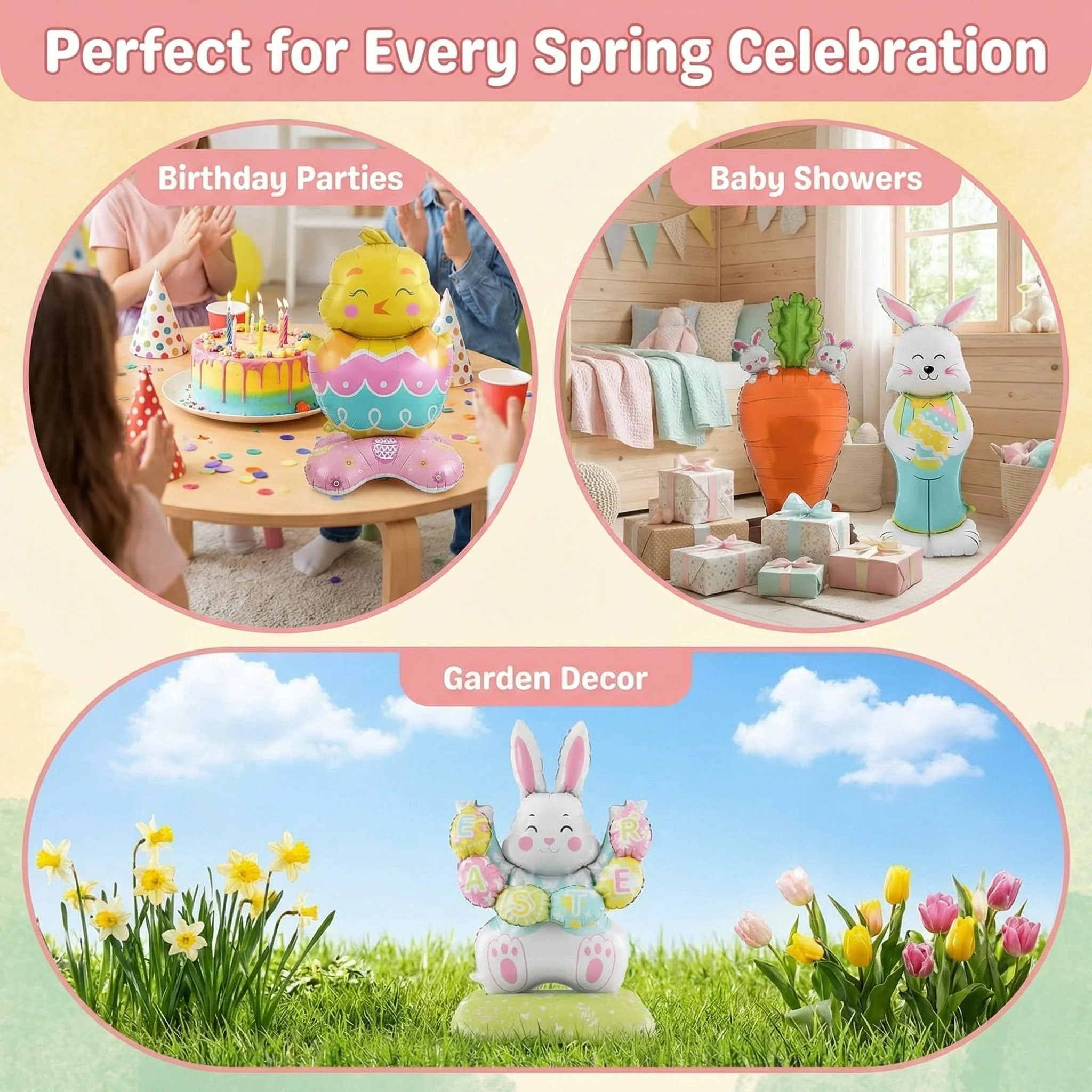 🎁Easter Early Bird Sale🐰Giant 3D Standing Bunny Balloon Self-Supporting Festive Cheer - Image 3