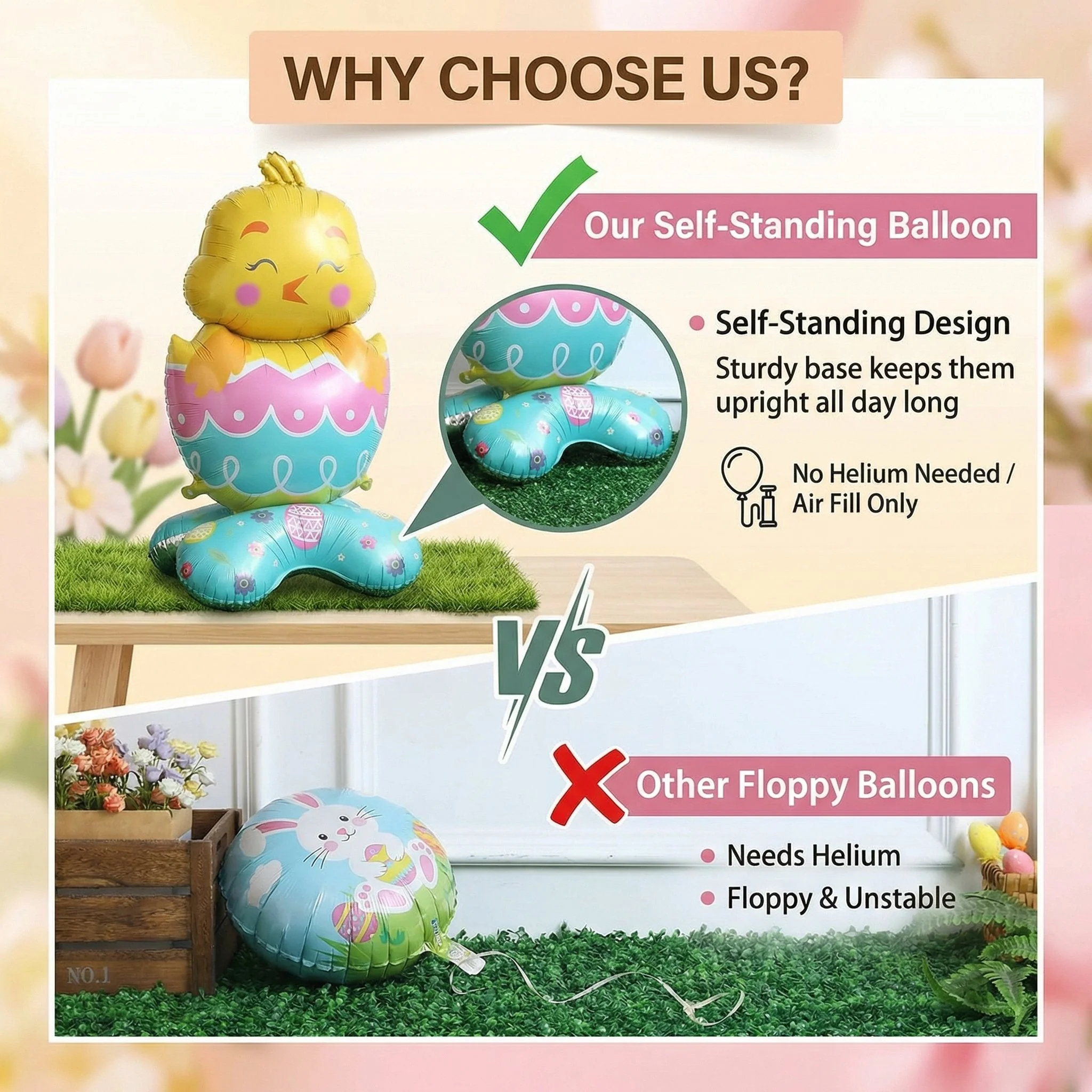 🎁Easter Early Bird Sale🐰Giant 3D Standing Bunny Balloon Self-Supporting Festive Cheer - Image 4
