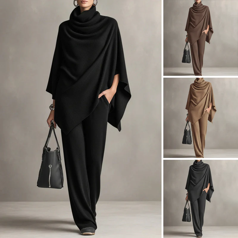 🧥New arrival 40% OFF!🥰 Women's Turtleneck and Wide Leg Pants Set – Soft Fabric, Relaxed & Versatile Fit ✨
