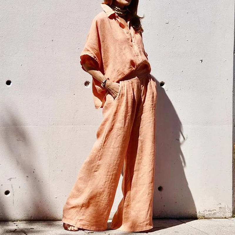 🔥2025 HOT SALE✨Women's Casual Cotton Linen Two-Piece Set - Image 3
