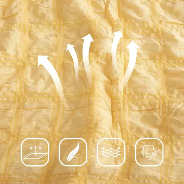 ✨2025 Hot Sale✨Icy Seersucker Summer Cool Quilt Lace 4-piece Set - Image 3