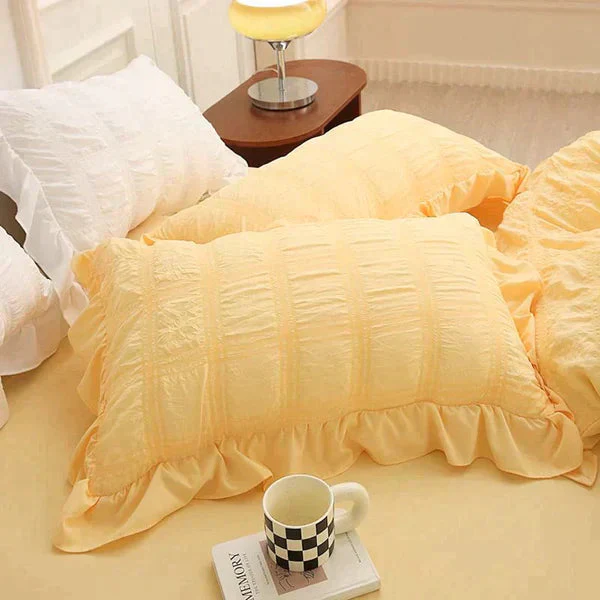 ✨2025 Hot Sale✨Icy Seersucker Summer Cool Quilt Lace 4-piece Set - Image 4