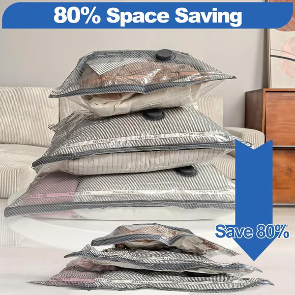 ⚡Pack of 6 Compression Bags for USB Electric Vacuum Cleaner – Space-Saving Storage, Airtight Seal, Reusable & Durable🌀 - Image 2