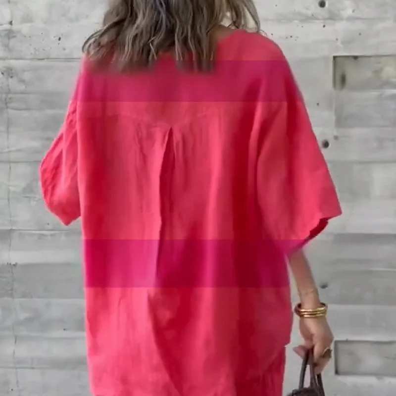 Loose Fit Short Sleeve Top & Wide Leg Pants Set - Image 6