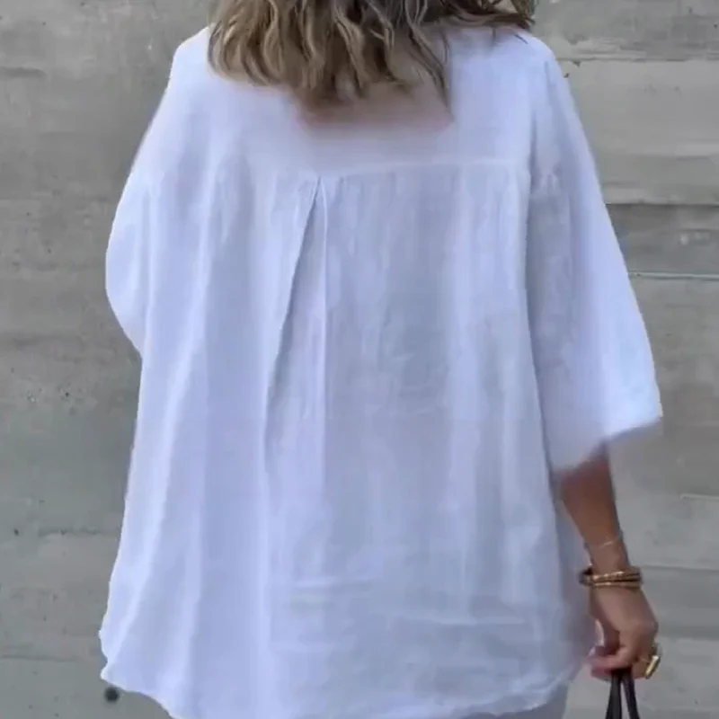 Loose Fit Short Sleeve Top & Wide Leg Pants Set - Image 9