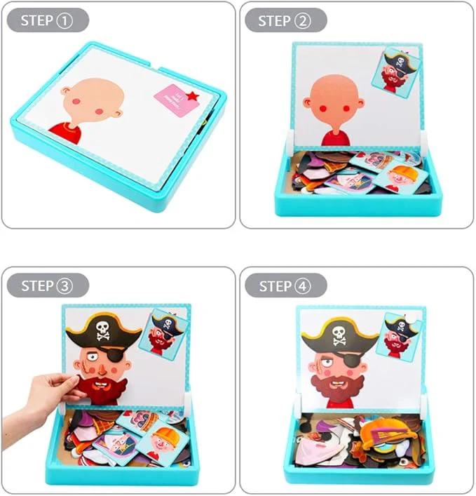 🔥Halloween Early Bird Sale🎉 Magnetic Puzzle Dress-Up Game Children's Double-Sided Educational Toy Portable Preschool Learning Toy - Image 3