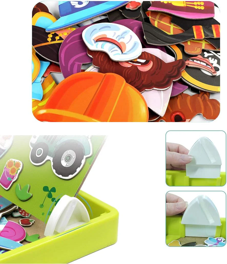 🔥Halloween Early Bird Sale🎉 Magnetic Puzzle Dress-Up Game Children's Double-Sided Educational Toy Portable Preschool Learning Toy - Image 4