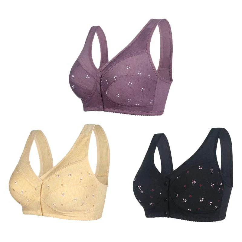 🔥Buy 2 get 1 free (3pcs)🔥Design for Senior Front Closure Cotton Bra - Image 15