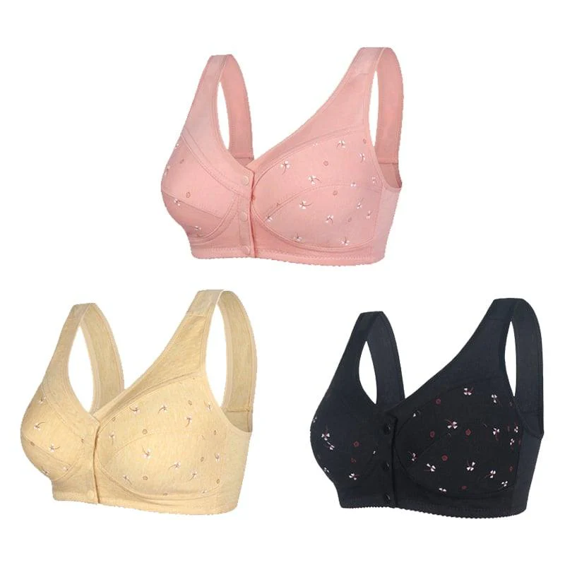 🔥Buy 2 get 1 free (3pcs)🔥Design for Senior Front Closure Cotton Bra - Image 16
