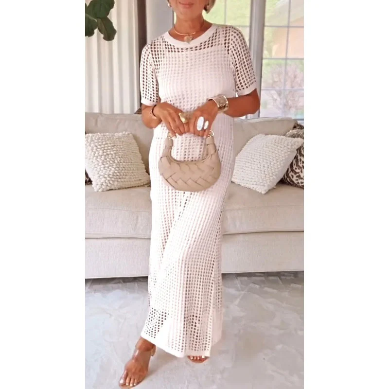 ⌛Limited Sale 50% OFF🔥👗Women's Casual Hollow - Out Maxi Dress Set | Boho Vibes✨ - Image 6