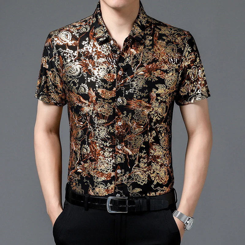 🔥Men's Trendy Pattern Breathable Short Sleeve Shirt - Image 11
