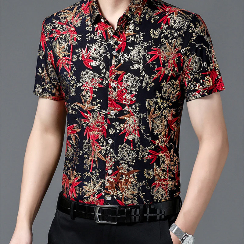 🔥Men's Trendy Pattern Breathable Short Sleeve Shirt - Image 2