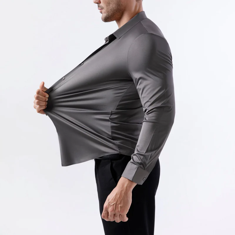👔40% OFF!🌞Men’s High-Stretch Wrinkle-Free Shirt – Ultra-Comfortable, Breathable & Always Crisp for Work or Weekend✨ - Image 5