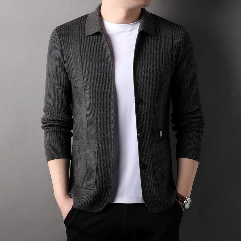 🔥New products in 2024🔥Men's Lapel Knitted Long Sleeve Coat - Image 2