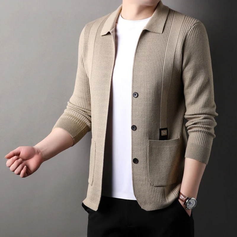🔥New products in 2024🔥Men's Lapel Knitted Long Sleeve Coat - Image 3