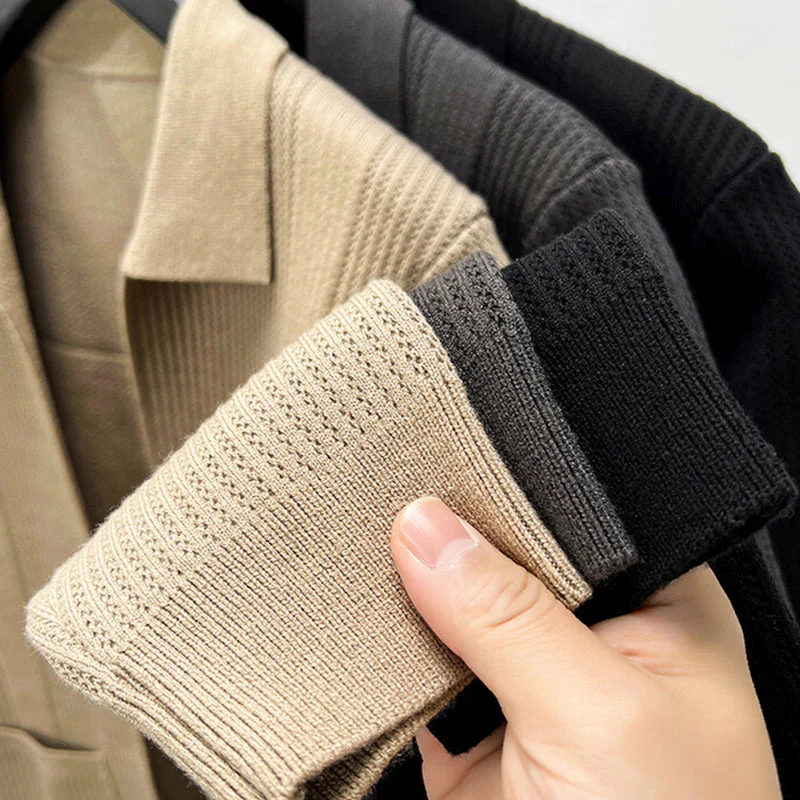 🔥New products in 2024🔥Men's Lapel Knitted Long Sleeve Coat - Image 7