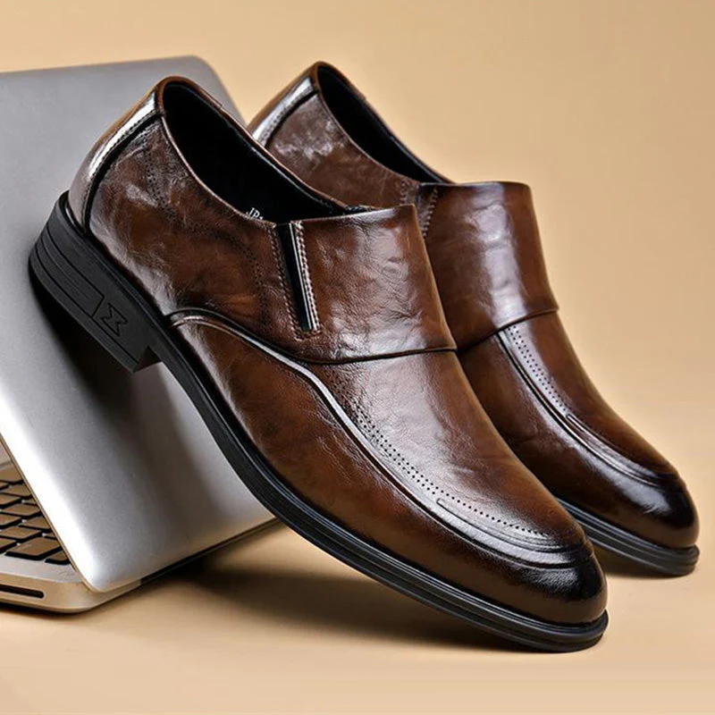 🔥New Year Specials🔥Men's Business Casual Slip-On PU Leather Shoes - Image 10