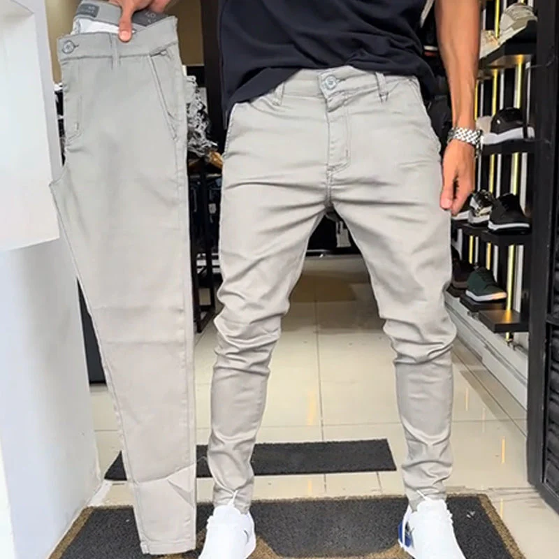 Men’s Slim-Fit Casual Solid Color Pants - Image 4