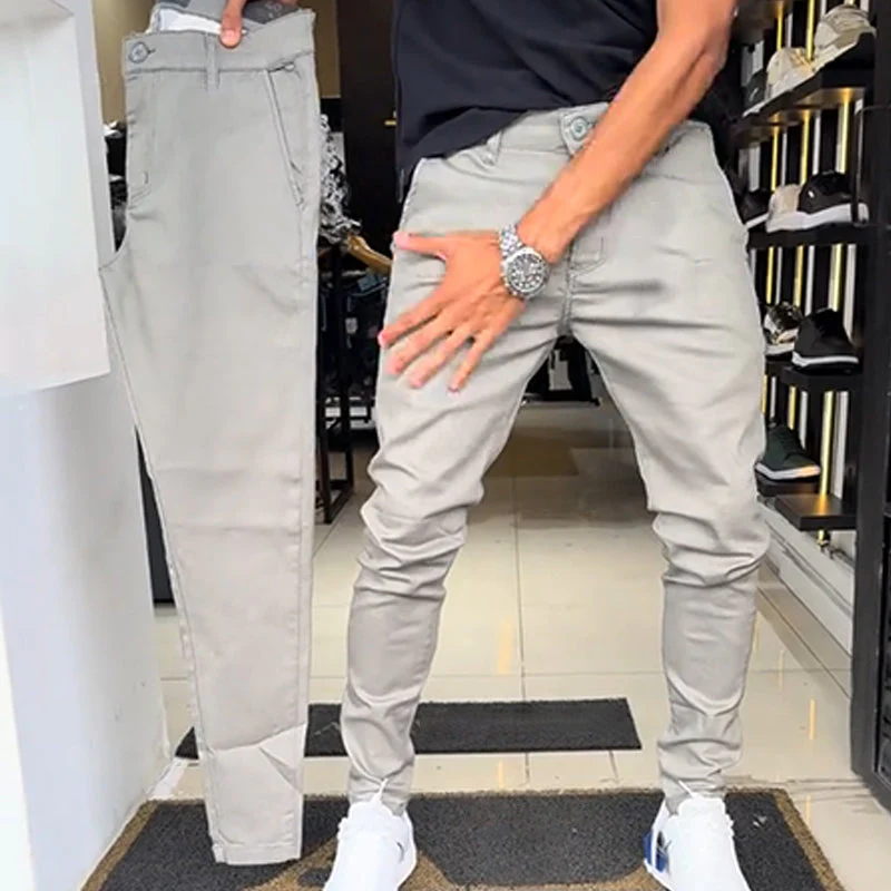 Men’s Slim-Fit Casual Solid Color Pants - Image 5