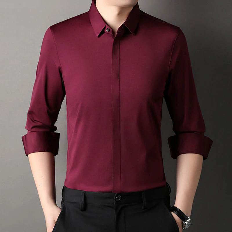 ✨2025 New Premium Business Shirt👔Men's Wrinkle-Free Button-Down Shirt - Image 14