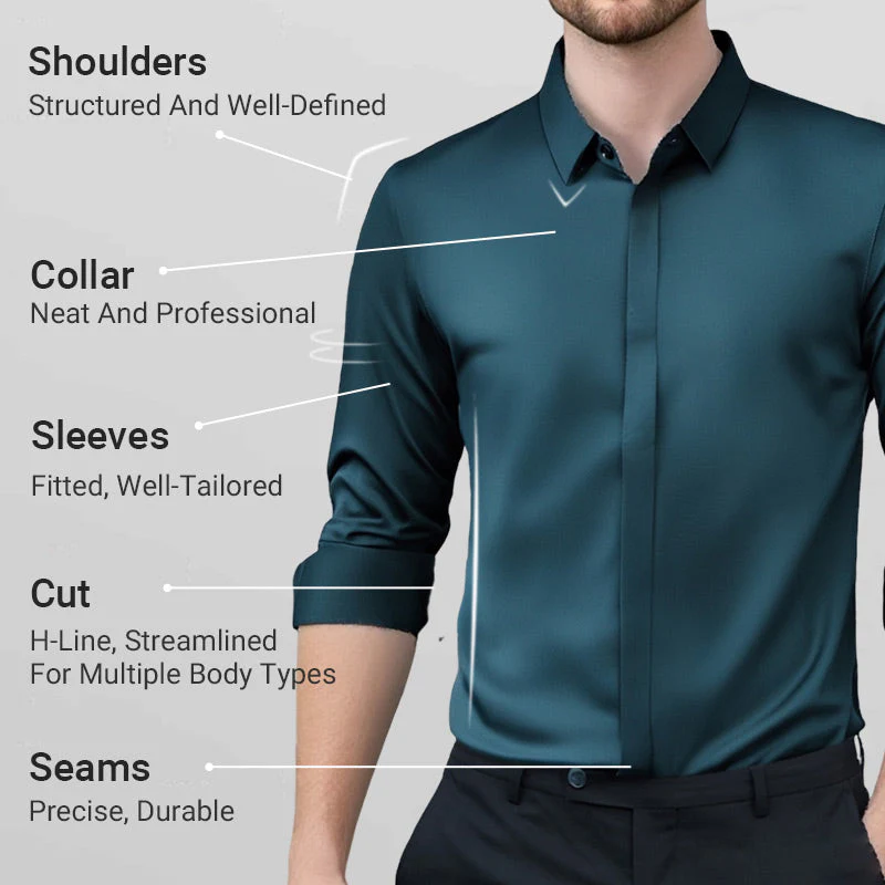 ✨2025 New Premium Business Shirt👔Men's Wrinkle-Free Button-Down Shirt - Image 6