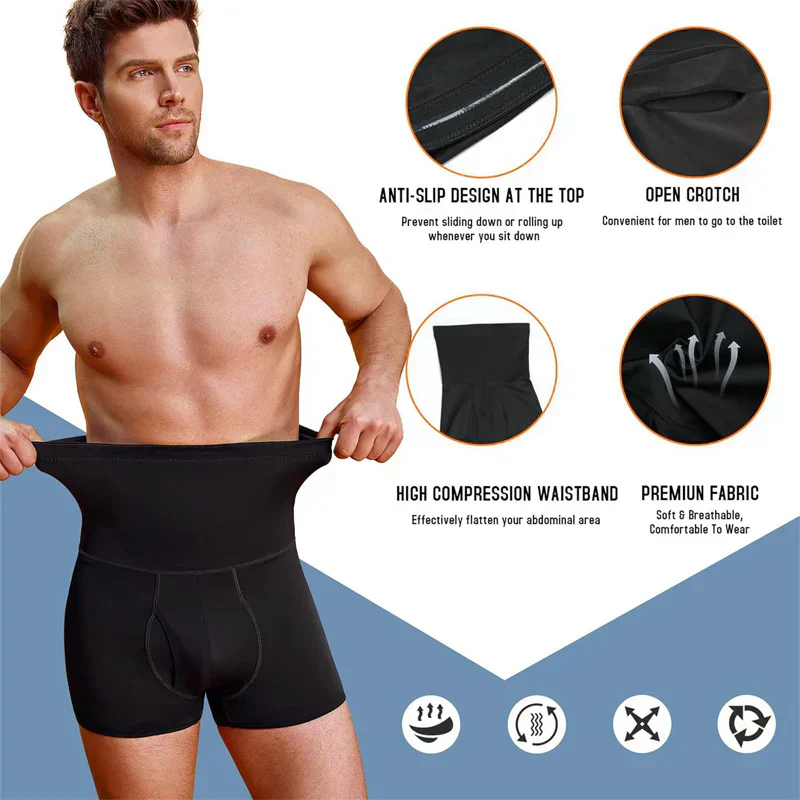 ⏳Time-limited Special⏰Men's Compression Shorts - High Waist Tummy Control & Sweat-Wicking - Image 13