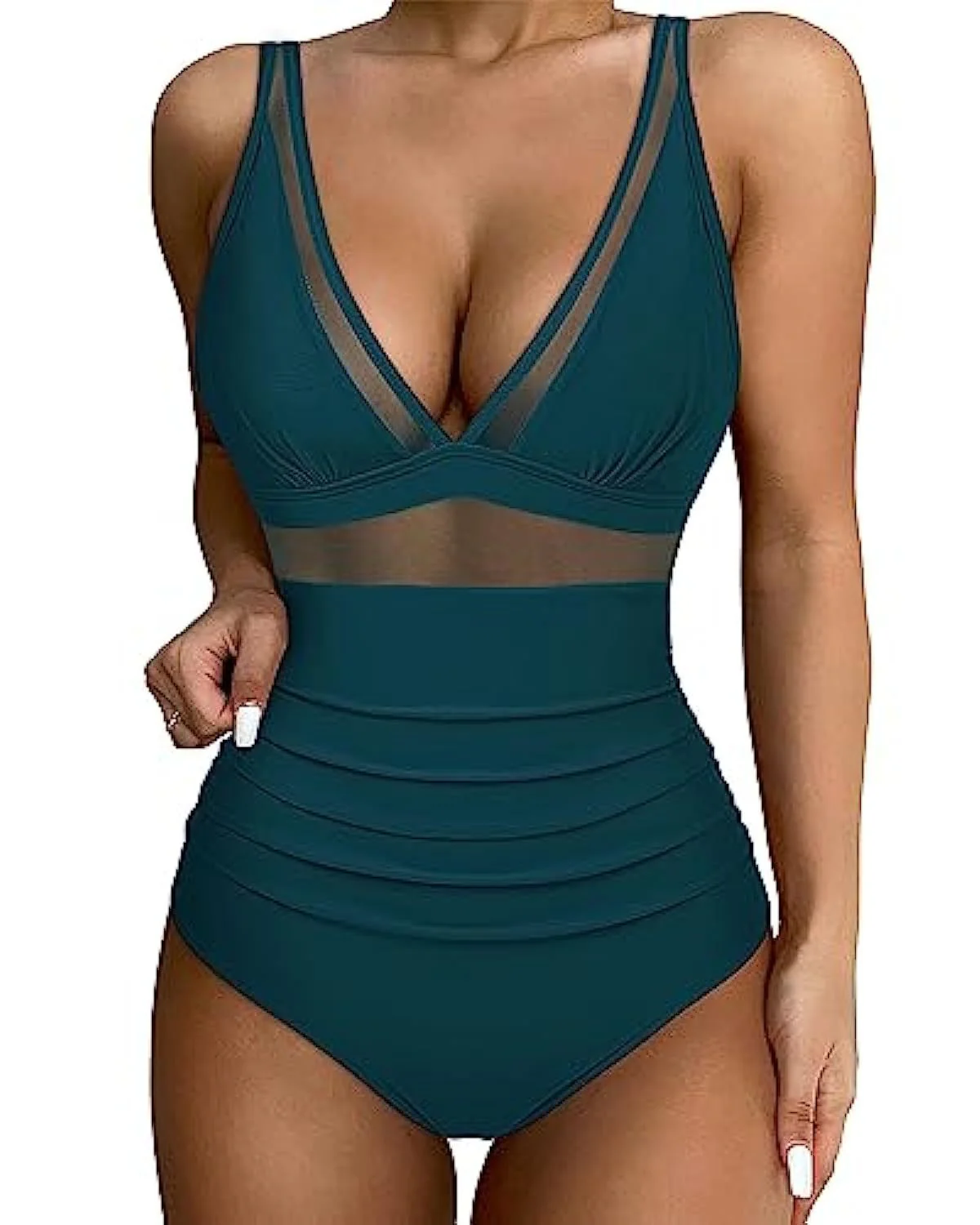 💥Last Day Special Sale 49% OFF💃Women's Mesh Ruched One-piece Swimsuit - Image 4