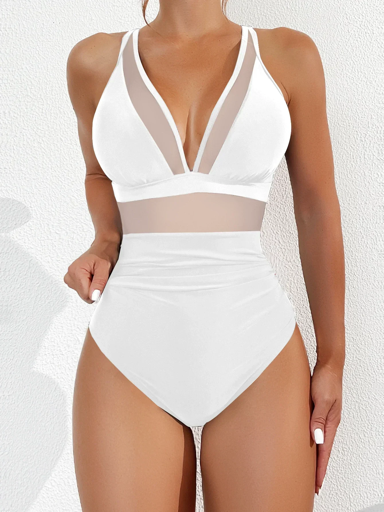💥Last Day Special Sale 49% OFF💃Women's Mesh Ruched One-piece Swimsuit - Image 5