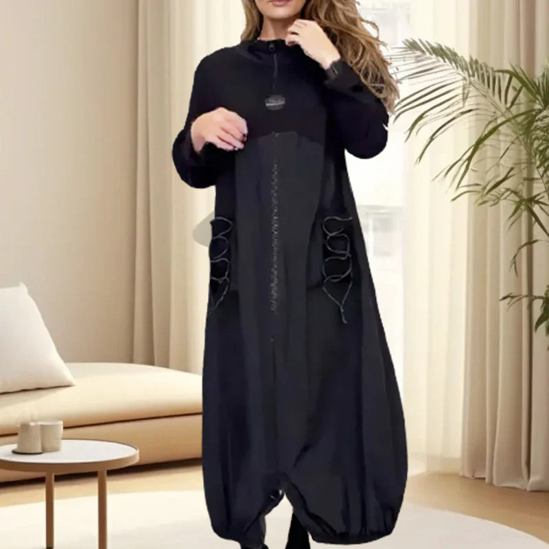 🎅Xmas Sales - 50% OFF🎄Mockneck Long Sleeve Dress with Drawstring - Image 6