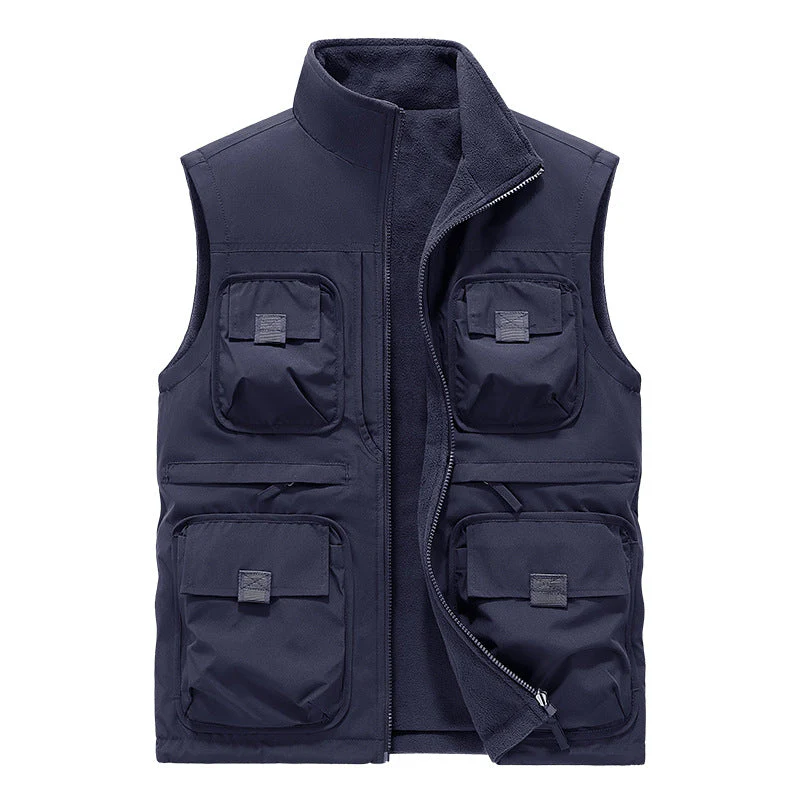 Casual Padded Reversible Multi-Pocket Vest - Image 12