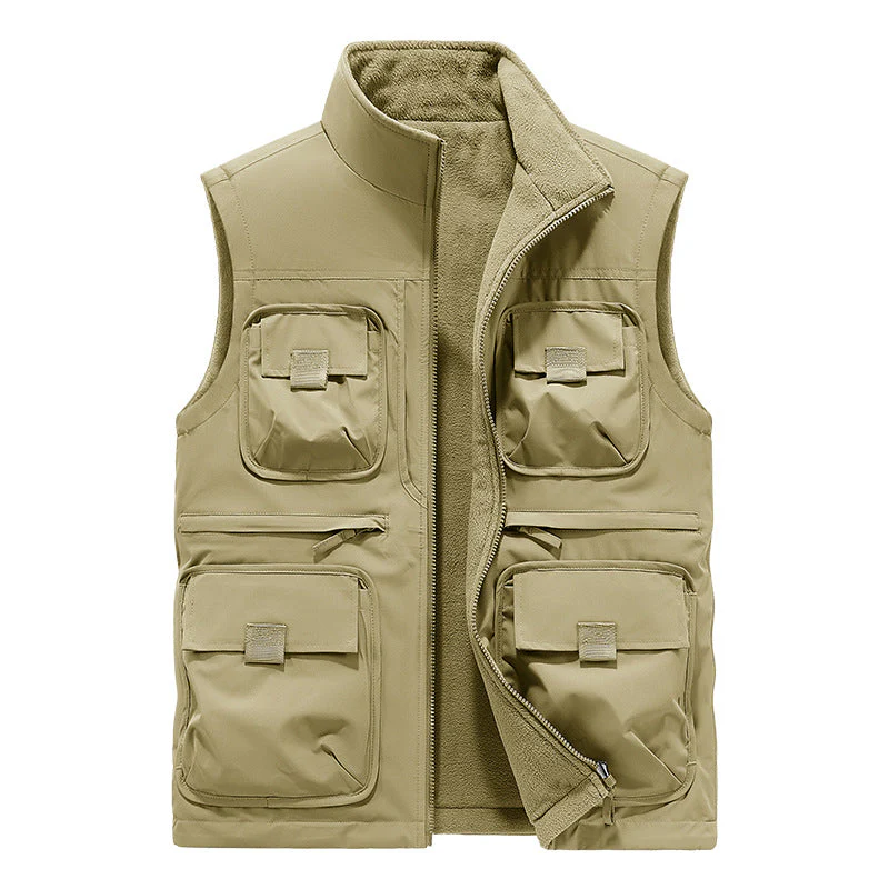 Casual Padded Reversible Multi-Pocket Vest - Image 13