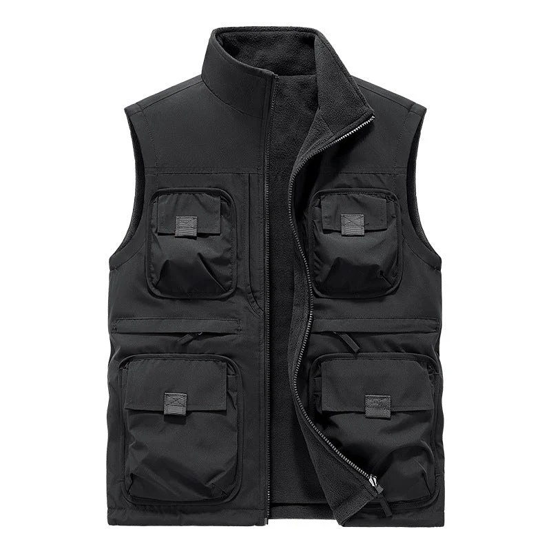Casual Padded Reversible Multi-Pocket Vest - Image 14