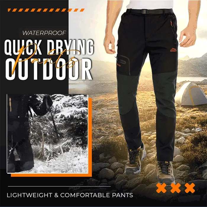 Men's Fleece-Lined Waterproof Cargo Pants – Plus Size Quick-Dry Winter Hiking Pants ❄️👖🌲 - Image 2
