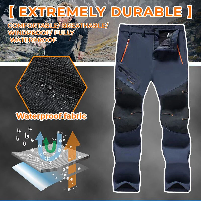Men's Fleece-Lined Waterproof Cargo Pants – Plus Size Quick-Dry Winter Hiking Pants ❄️👖🌲 - Image 5
