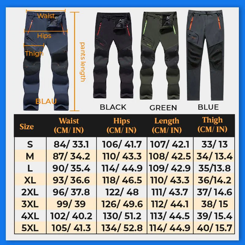 Men's Fleece-Lined Waterproof Cargo Pants – Plus Size Quick-Dry Winter Hiking Pants ❄️👖🌲 - Image 8