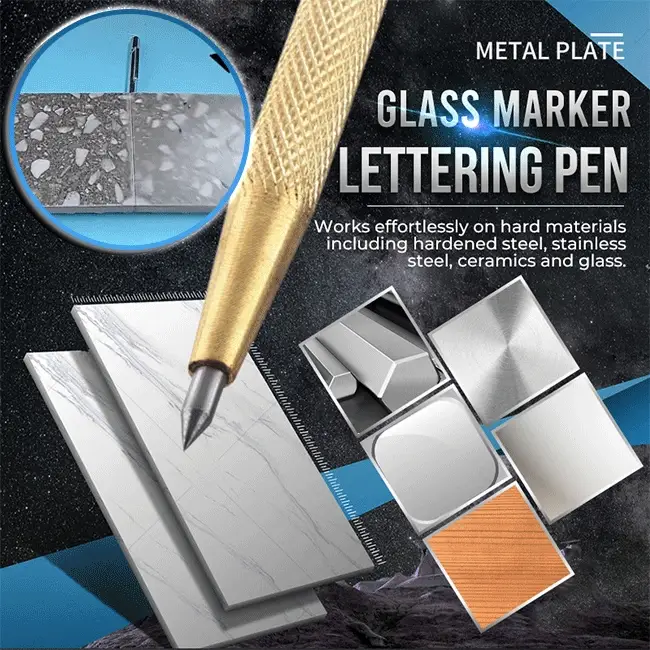 🔥Max Savings! £2.99/item🎉Metal Plate Glass Marker Lettering Pen