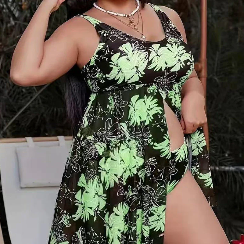 💃New Fashion Favorite 55% OFF🔥Plus Size Floral Printed Mesh Swimdress - Image 2