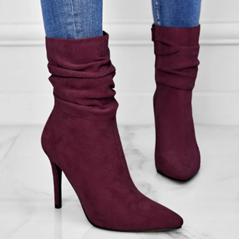 💖2025 Hot Sale💖Women's Pointed Toe High Heel Short Boots - Image 10