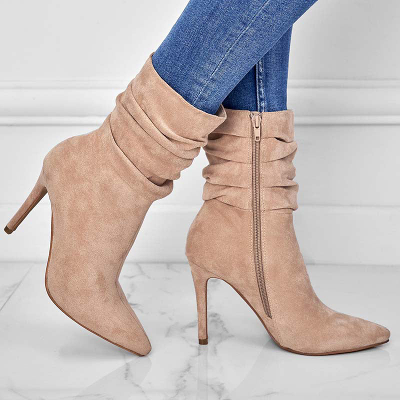 💖2025 Hot Sale💖Women's Pointed Toe High Heel Short Boots - Image 11