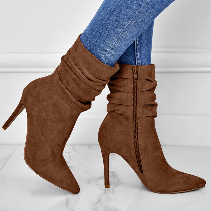 💖2025 Hot Sale💖Women's Pointed Toe High Heel Short Boots - Image 12