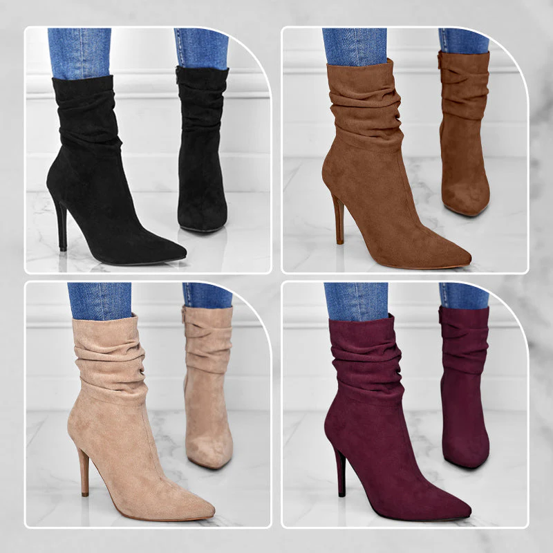 💖2025 Hot Sale💖Women's Pointed Toe High Heel Short Boots - Image 5