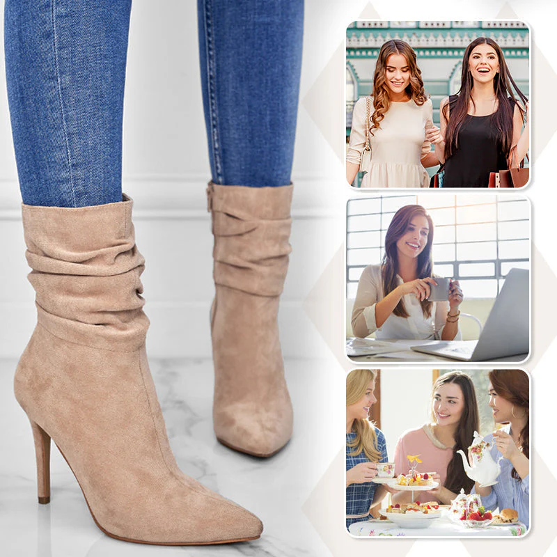💖2025 Hot Sale💖Women's Pointed Toe High Heel Short Boots - Image 7