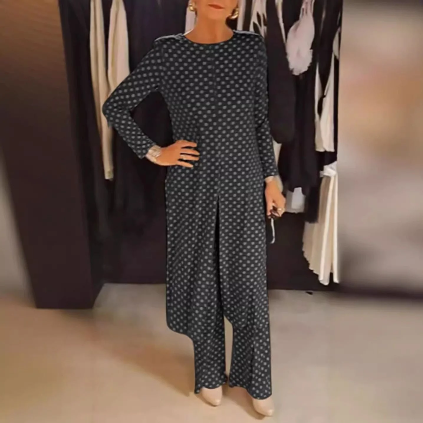 Polka Dot Top & Pants 2-Piece Set - Image 3