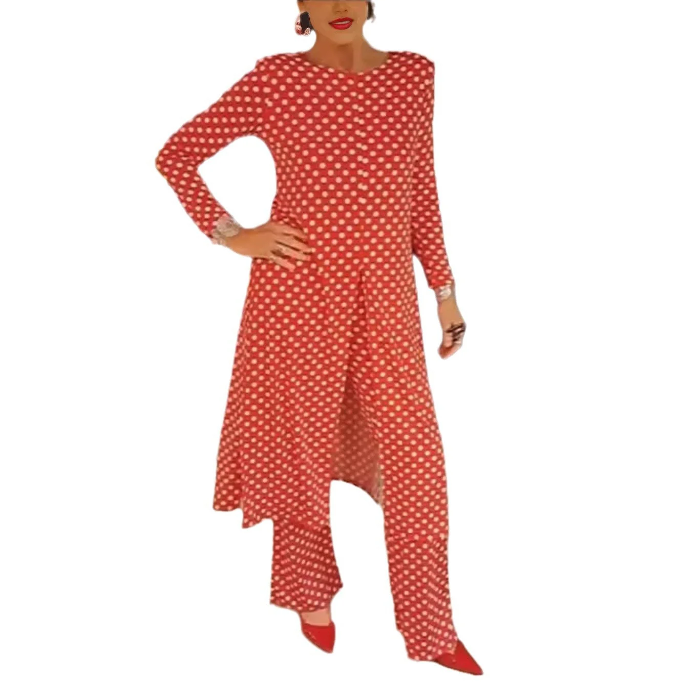 Polka Dot Top & Pants 2-Piece Set - Image 7