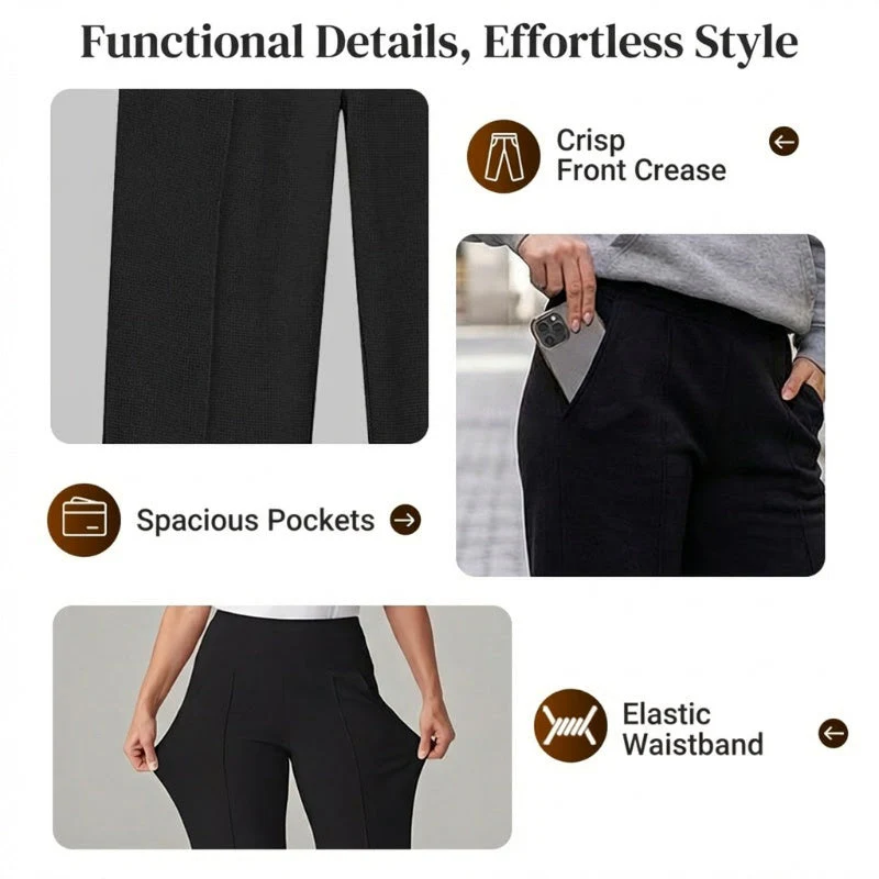 💞50K+ SOLD!☕🧘‍♀️Women's High Waist Wide Leg Pants – Your everyday essential. 🧵 - Image 7