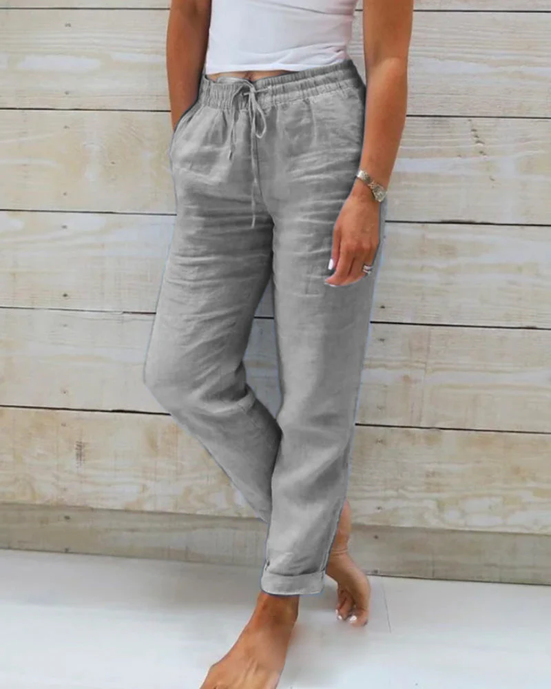 🌞New Arrival Hot Sale - 40% OFF!👖Women's  Elastic Waist Cotton Linen Wide Leg Pants - Image 5